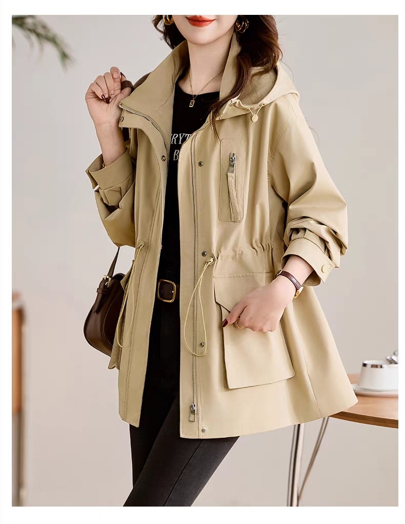 Fashionable White Jacket Spring Women's 2024 New Trendy Windbreaker